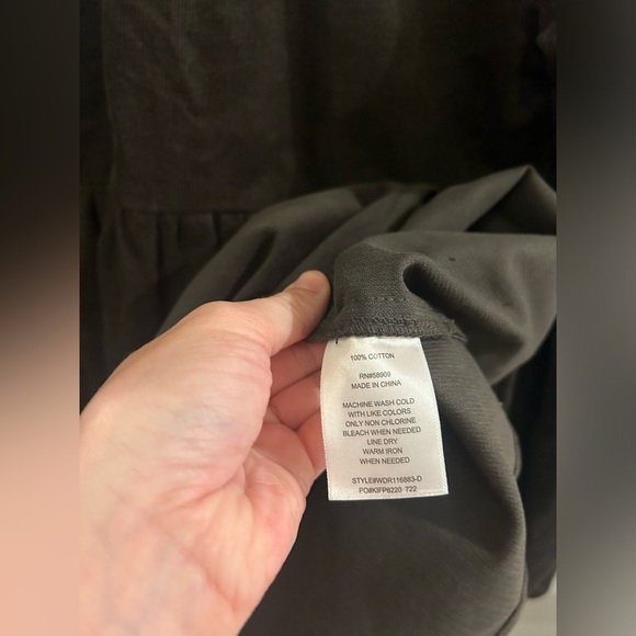 Copper Key High Neck Peasant Dress Long Sleeve Short Brown Velvet Women’s Small - Picture 4 of 8